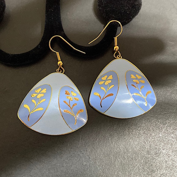 🖤Cloisonné Vtg earrings - Picture 2 of 8